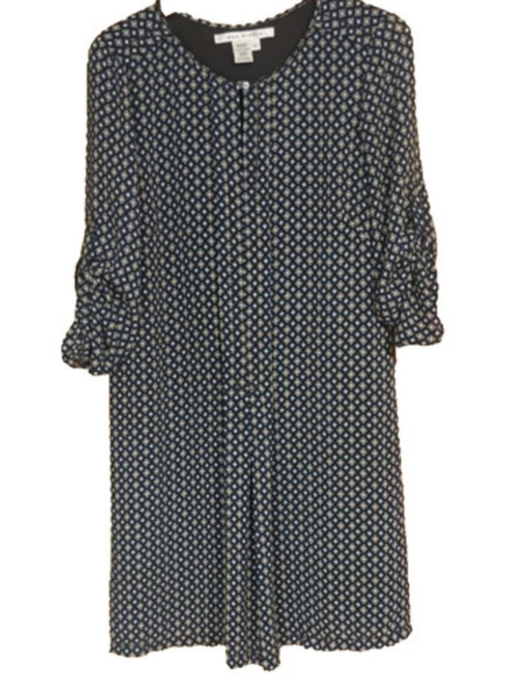 Max Studio Shift Dress L Geometric Print Blue